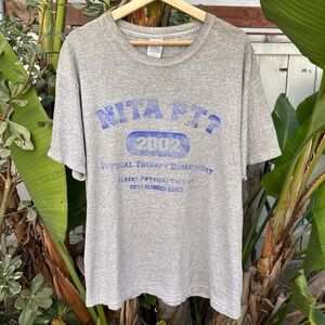 Vintage 2002 NITA PT Physical Therapy Tee Heather Gray L